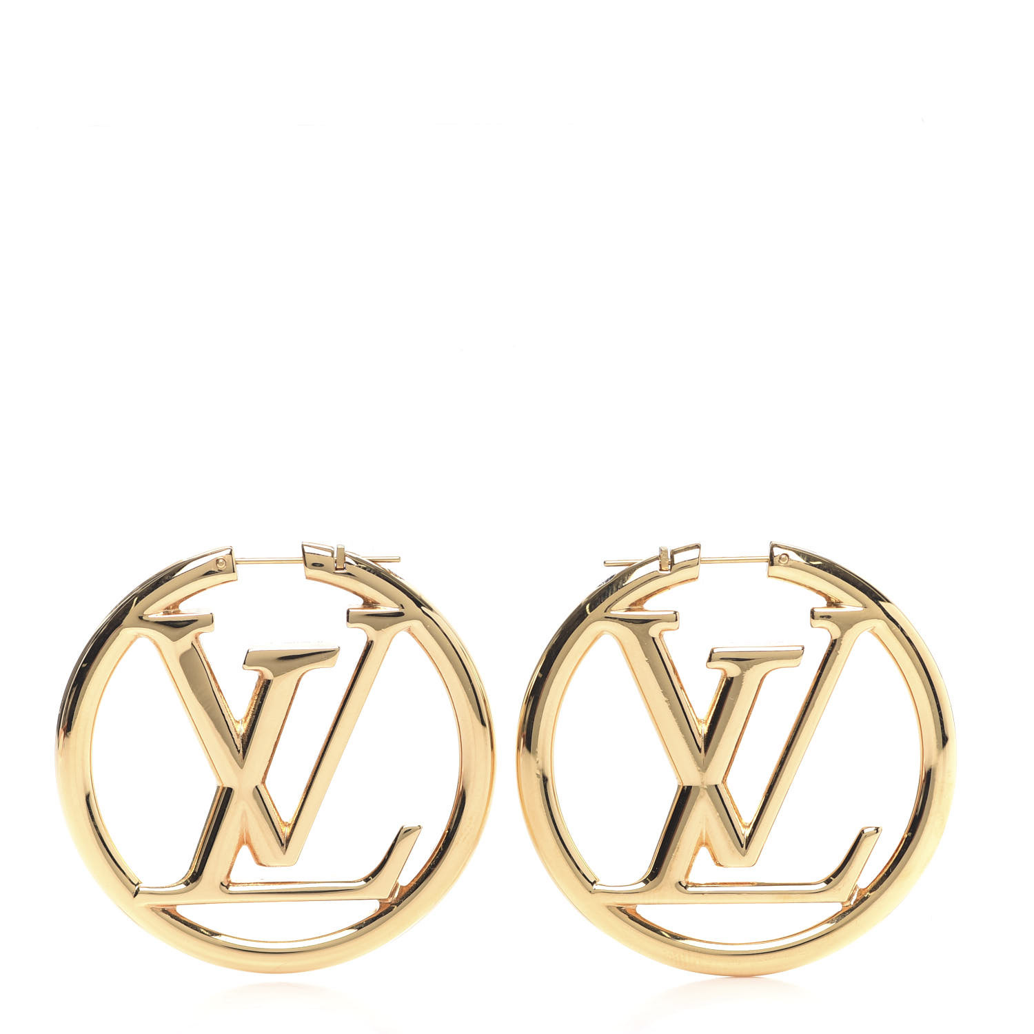 LOUIS VUITTON Louise Hoop Earrings Gold 580084