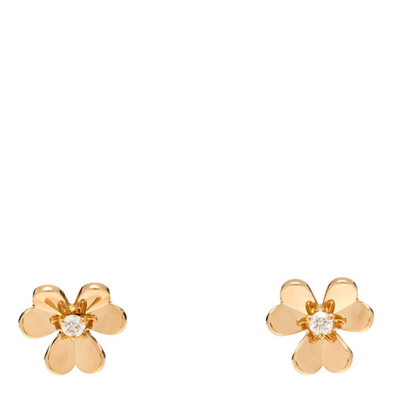 VAN CLEEF & ARPELS 18K Yellow Gold Diamond Mini Frivole Earrings