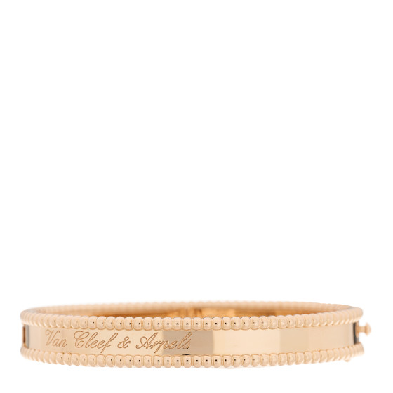 VAN CLEEF & ARPELS 18K Rose Gold Perlee Signature Bangle Bracelet XS