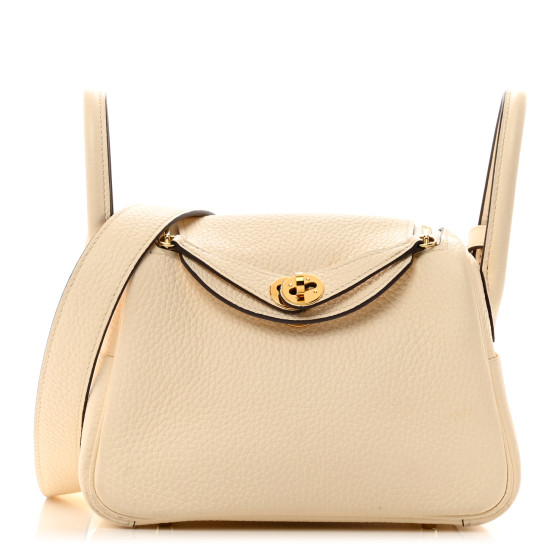 HERMES Taurillon Clemence Mini Lindy 20 Nata