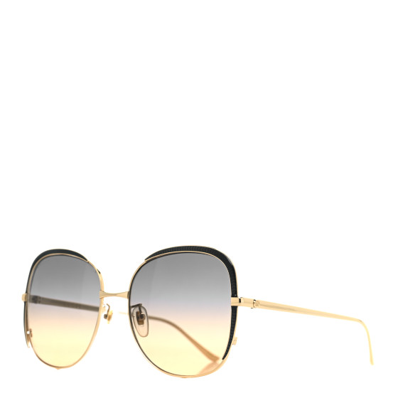 GUCCI Acetate Oversize Square Frame GG0400S Sunglasses Gold Black