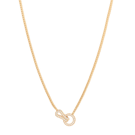 CARTIER 18K Yellow Gold Diamond Agrafe Rope Necklace